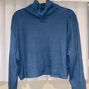 Blue Turtleneck Long Sleeve Top